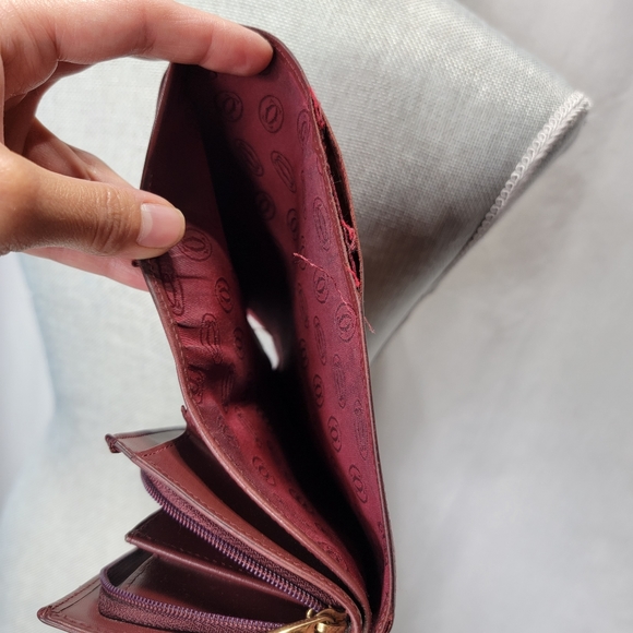 Rare Cartier Authentic Vintage Wallet Burgundy Brown Leather - Picture 9 of 15